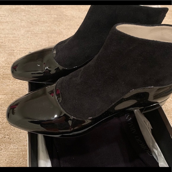 Giorgio Armani Patent/Suede Ankle Boot - Picture 2 of 5